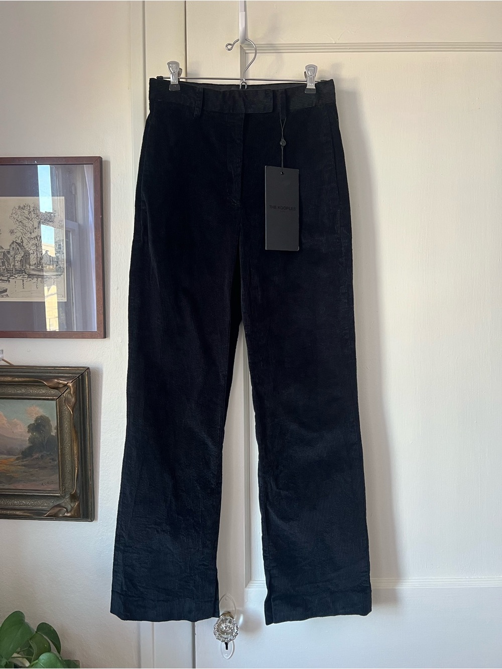 The Kooples Black Corduroy Trouser Pants